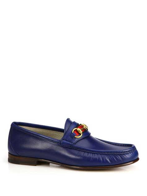 mens navy blue gucci shoes|blue Gucci loafers.